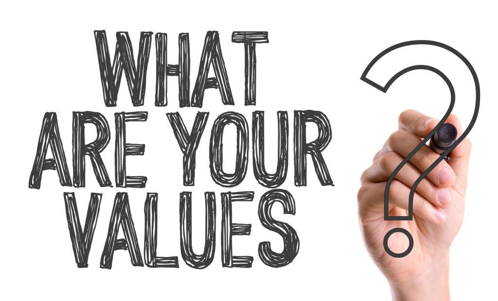 Illustration asking what your values are 