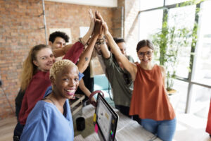 a Team at a Team huddle meeting 